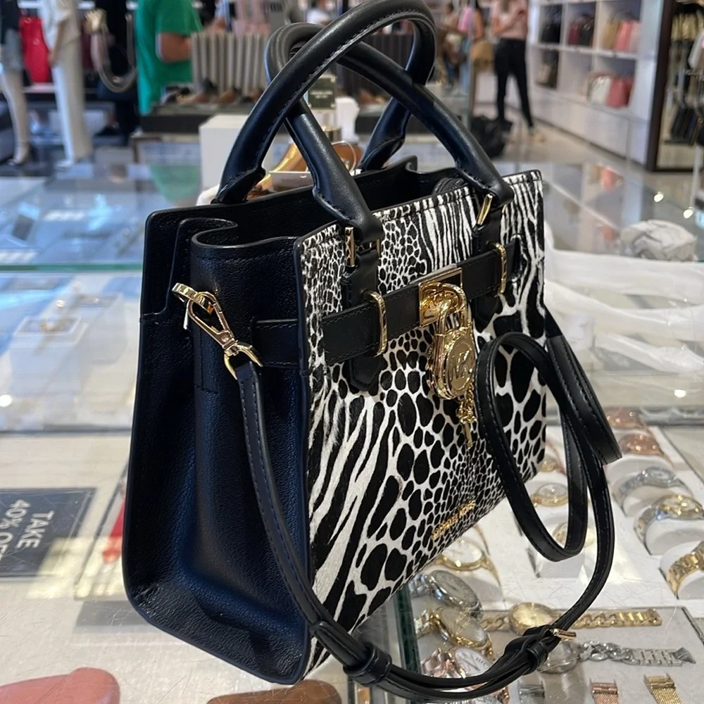 Michael Kors
Hamilton Small Satchel Leather
Color: Black Multi 
NWT - Picture 8 of 16